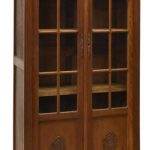 French Art Nouveau oak bookcase/ vitrine