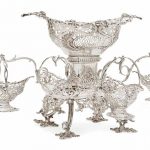 AN EDWARD VII SILVER EPERGNE MARK OF CRICHTON BROS., LONDON, 1909