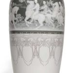 A SÈVRES PÂTE-SUR-PÂTE PORCELAIN TAPERING TALL VASE, 1907