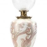 Sevres Art Nouveau pate-sur-pate oil lamp