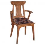 French Art Nouveau Carved Oak Armchair