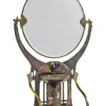A German Jugendstil pewter dressing table mirror