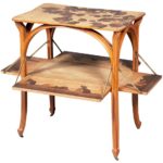 Louis Majorelle Art Nouveau Oak and Marquetry Tea Table