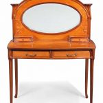 AN ART NOUVEAU WALNUT AND SATINWOOD DRESSING TABLE CIRCA 1900