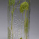 Tall Vase with Lily Pads and Wild Carrots