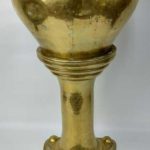 Art Nouveau Hand Hammered Brass Planter with Base