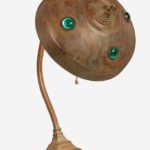 An Art Nouveau Austrian brass table lamp