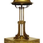 A Dutch Art Nouveau brass pedestal lamp, the design attributed to H. P. Berlage circa 1905
