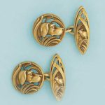 A pair of Art Nouveau gold cufflinks