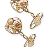 A PAIR OF GOLD ART NOUVEAU CUFFLINKS, BY HENRI-VICTOR MIAULT, CIRCA 1900