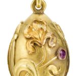 A jewelled gold egg pendant, St Petersburg, 1899-1903