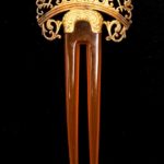 Art Nouveau 14K Gold Pierced Ornamental Comb