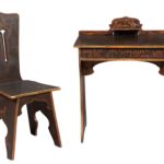 Art Nouveau Maple Desk and Chair Circa 1900